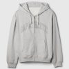 Felpa con cappuccio e zip intera con logo atletico pesante