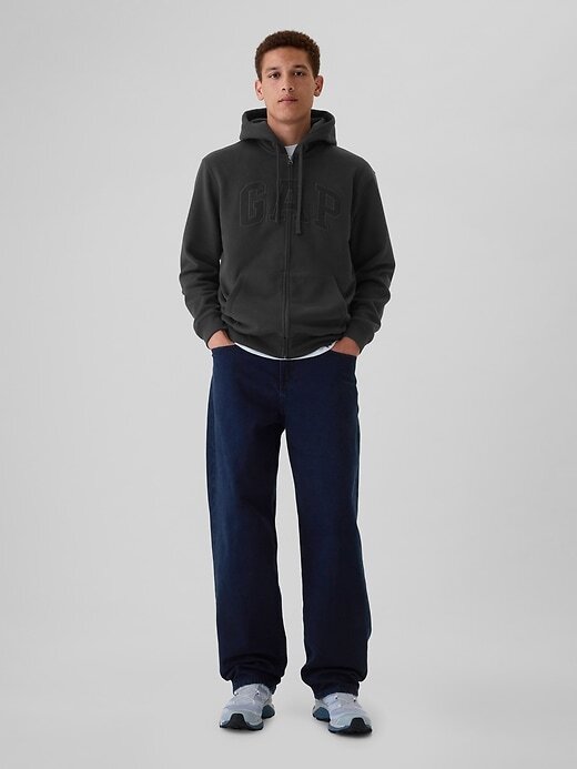 Felpa con cappuccio e zip intera con logo VintageSoft Arch per adulti Felpa con cappuccio e zip intera con logo VintageSoft Arch per adulti