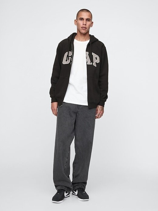 Felpa con cappuccio e zip intera con logo VintageSoft Arch per adulti Felpa con cappuccio e zip intera con logo VintageSoft Arch per adulti