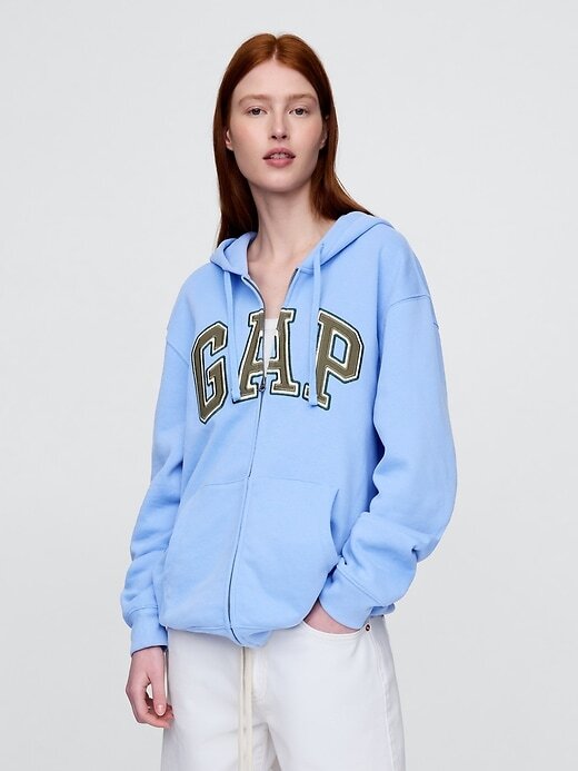 Felpa con cappuccio e zip intera con logo VintageSoft Arch per adulti Felpa con cappuccio e zip intera con logo VintageSoft Arch per adulti