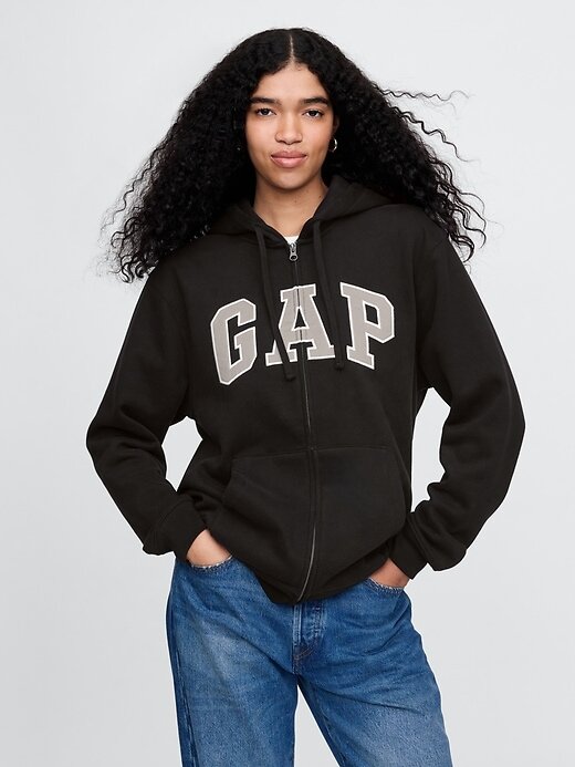 Felpa con cappuccio e zip intera con logo VintageSoft Arch per adulti Felpa con cappuccio e zip intera con logo VintageSoft Arch per adulti