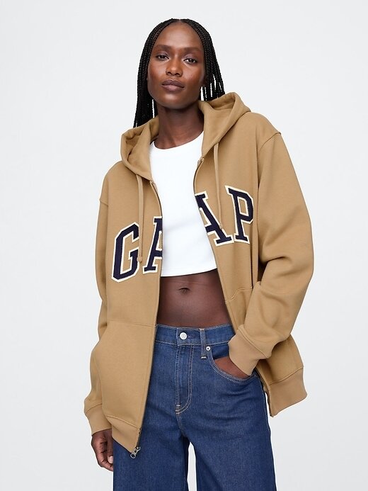 Felpa con cappuccio e zip intera con logo VintageSoft Arch per adulti Felpa con cappuccio e zip intera con logo VintageSoft Arch per adulti
