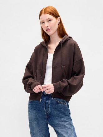 Felpa con cappuccio e zip intera VintageSoft Wedge