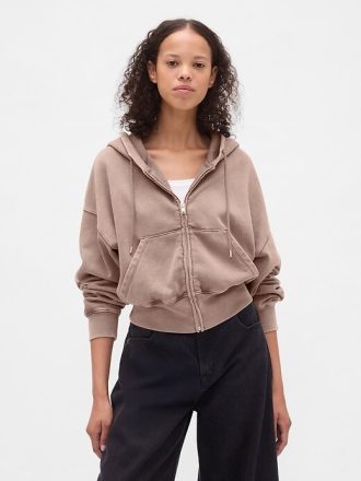 Felpa con cappuccio e zip intera VintageSoft Wedge