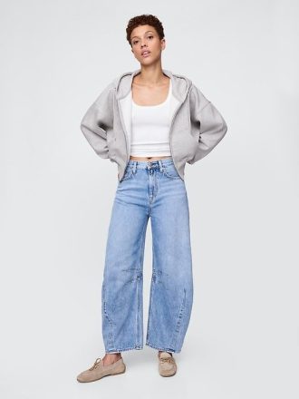 Felpa con cappuccio e zip intera VintageSoft Wedge