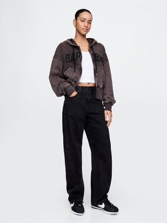 Felpa con cappuccio e zip intera VintageSoft Wedge