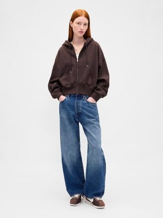 Felpa con cappuccio e zip intera VintageSoft Wedge
