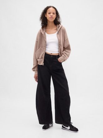 Felpa con cappuccio e zip intera VintageSoft Wedge