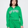 Felpa con cappuccio e zip VintageSoft Crop per bambini Felpa con cappuccio e zip VintageSoft Crop per bambini
