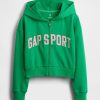 Felpa con cappuccio e zip VintageSoft Crop per bambini Felpa con cappuccio e zip VintageSoft Crop per bambini
