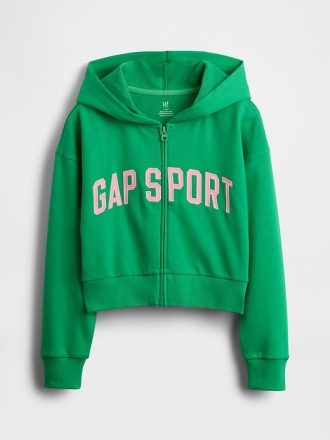 Felpa con cappuccio e zip VintageSoft Crop per bambini