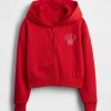 Felpa con cappuccio e zip VintageSoft Crop per bambini Felpa con cappuccio e zip VintageSoft Crop per bambini