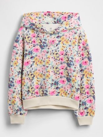 Felpa con cappuccio floreale rilassata VintageSoft per bambini