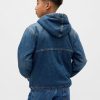 Felpa con cappuccio in denim con fodera in sherpa per bambini Felpa con cappuccio in denim con fodera in sherpa per bambini