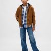 Felpa con cappuccio in denim di tela con fodera in sherpa per bambini Felpa con cappuccio in denim di tela con fodera in sherpa per bambini