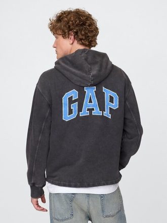 Felpa con cappuccio in spugna francese pesante Gap con logo