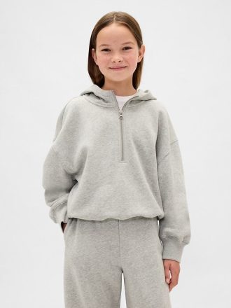 Felpa con cappuccio mezza zip VintageSoft per bambini
