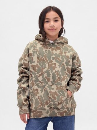 Felpa con cappuccio mimetica rilassata VintageSoft per bambini