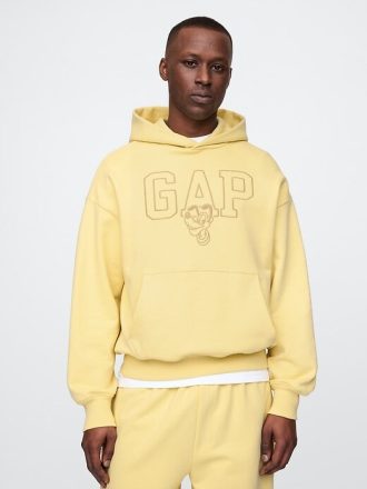 Felpa con cappuccio oversize con logo Disney per adulti Gap ×
