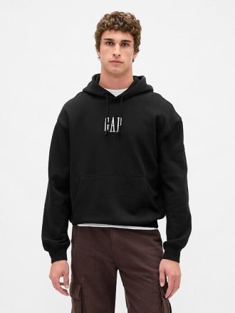 Felpa con cappuccio oversize con logo pesante