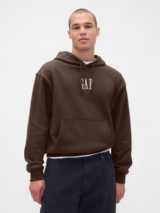 Felpa con cappuccio oversize con logo pesante