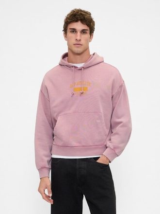Felpa con cappuccio oversize con logo pesante