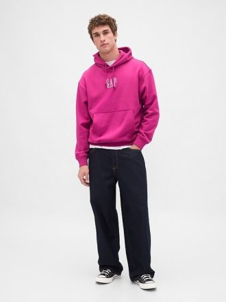 Felpa con cappuccio oversize con logo pesante