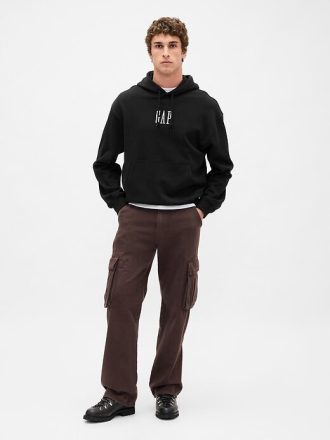 Felpa con cappuccio oversize con logo pesante