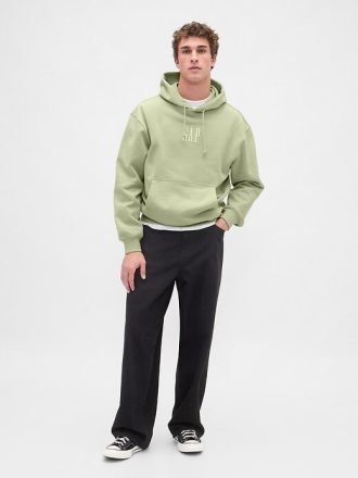 Felpa con cappuccio oversize con logo pesante