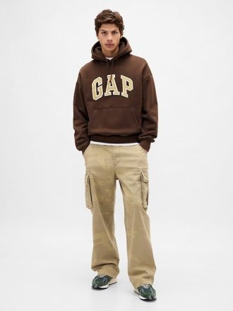 Felpa con cappuccio oversize in French Terry extra pesante con logo