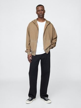 Felpa con cappuccio oversize in French Terry pesante