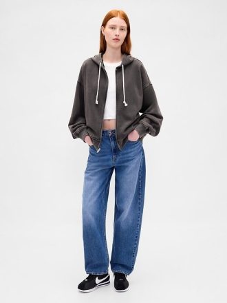 Felpa con cappuccio oversize in French Terry pesante