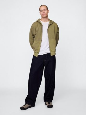 Felpa con cappuccio oversize in French Terry pesante