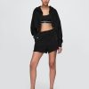 Felpa con cappuccio oversize in spugna francese con zip e zeppa Felpa con cappuccio oversize in spugna francese con zip e zeppa