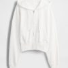 Felpa con cappuccio oversize in spugna francese con zip e zeppa Felpa con cappuccio oversize in spugna francese con zip e zeppa
