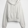Felpa con cappuccio oversize in spugna francese con zip e zeppa Felpa con cappuccio oversize in spugna francese con zip e zeppa