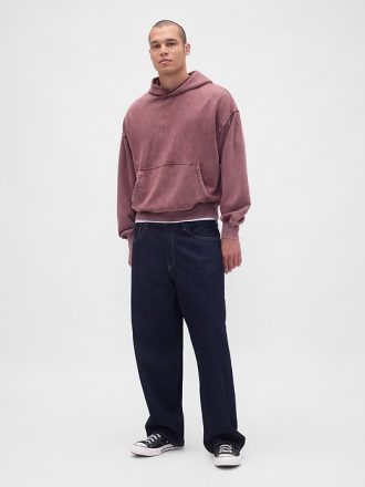 Felpa con cappuccio oversize pesante