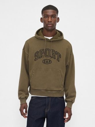 Felpa con cappuccio oversize pesante con logo