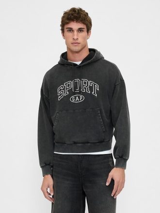 Felpa con cappuccio oversize pesante con logo