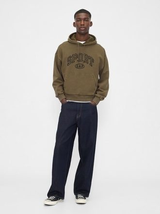 Felpa con cappuccio oversize pesante con logo