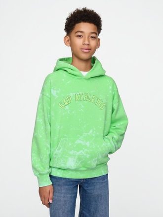 Felpa con cappuccio vintage con logo morbido per bambini