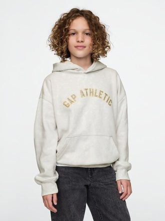 Felpa con cappuccio vintage con logo morbido per bambini