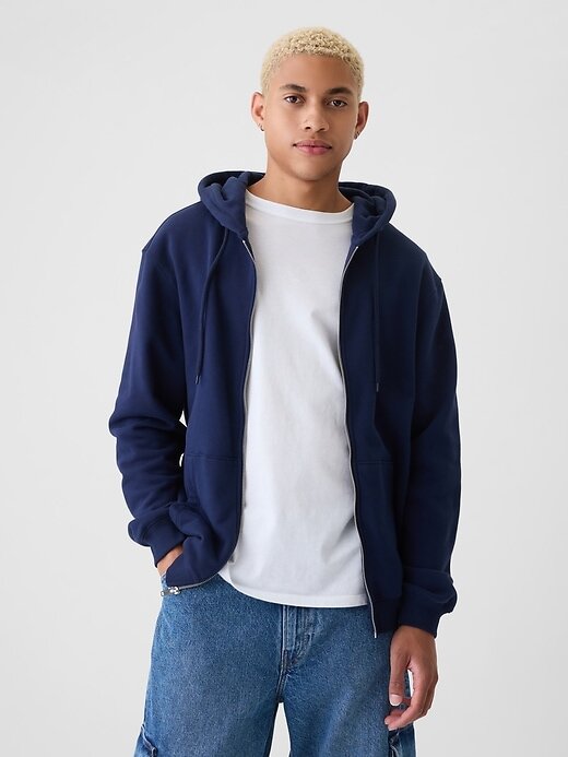 Felpa con cappuccio VintageSoft con zip intera per adulti Felpa con cappuccio VintageSoft con zip intera per adulti