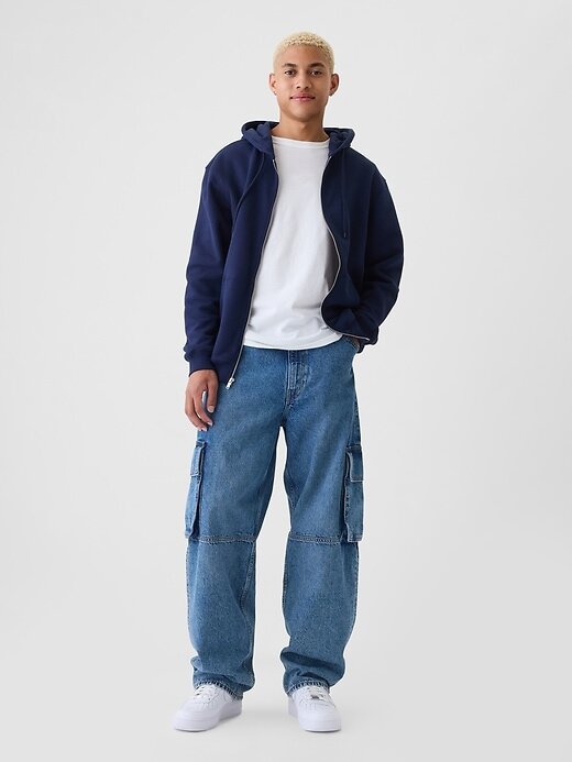 Felpa con cappuccio VintageSoft con zip intera per adulti Felpa con cappuccio VintageSoft con zip intera per adulti
