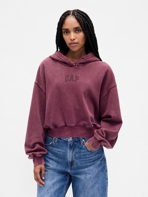Felpa con cappuccio VintageSoft Crop Logo Felpa con cappuccio VintageSoft Crop Logo