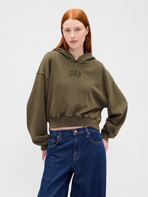 Felpa con cappuccio VintageSoft Crop Logo Felpa con cappuccio VintageSoft Crop Logo
