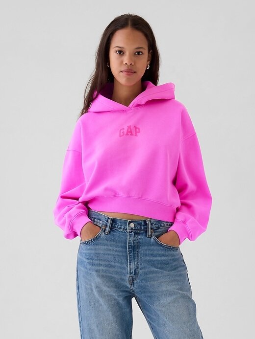 Felpa con cappuccio VintageSoft Crop Logo Felpa con cappuccio VintageSoft Crop Logo