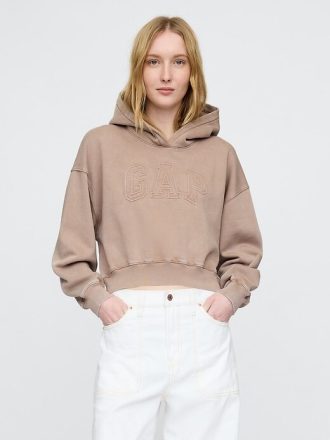 Felpa con cappuccio VintageSoft Crop Logo