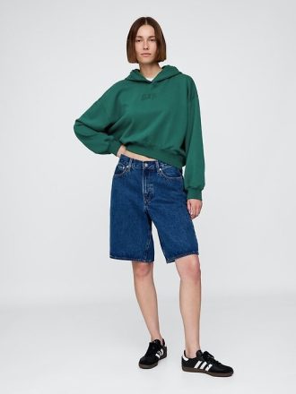 Felpa con cappuccio VintageSoft Crop Logo