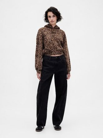 Felpa con cappuccio VintageSoft Crop Logo